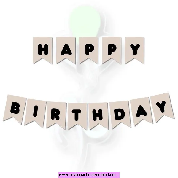 Deniz Kumu-Siyah Happy Bırthday